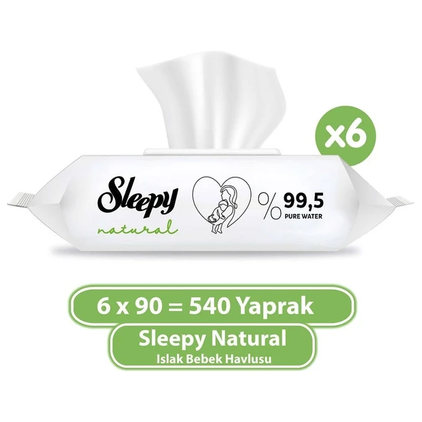 Sleepy Natural Islak Bebek Havlusu 6X90 (540 Yaprak) ürün görseli 1