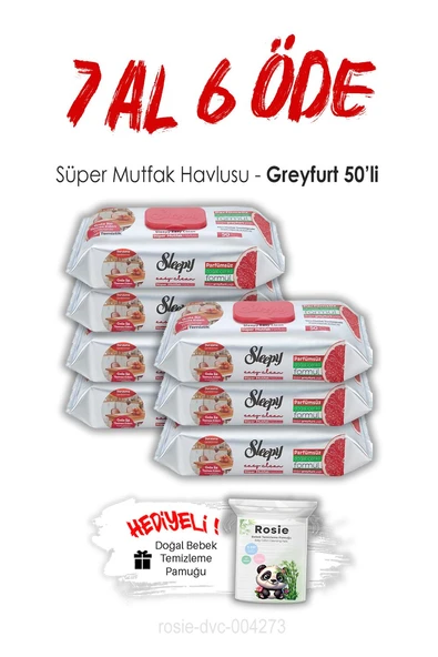 Sleepy 7 AL 6 ÖDE Greyfurtlu Süper Mutfak Havlusu 50'li ve ROSIE ürün görseli 1