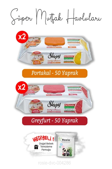 Portakal (x2) ve Greyfurt (x2) Süper Mutfak Havlusu 50'li ve ROSIE ürün görseli 1