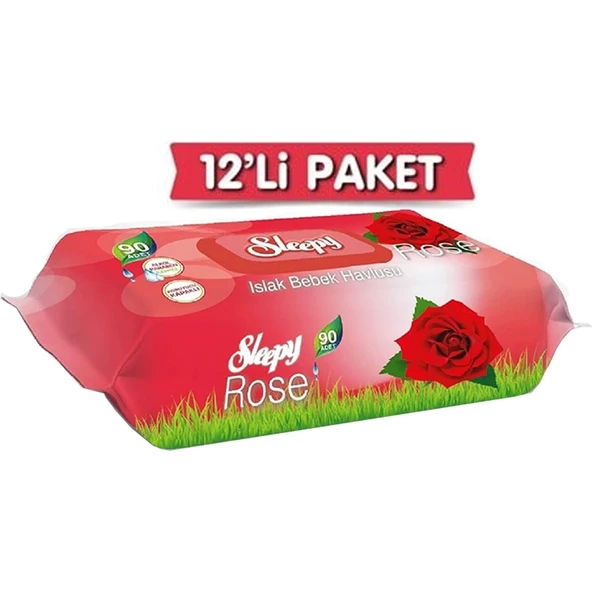 Sleepy Gül Kokulu Islak Havlu 90 Yaprak x 12 Adet ürün görseli 1