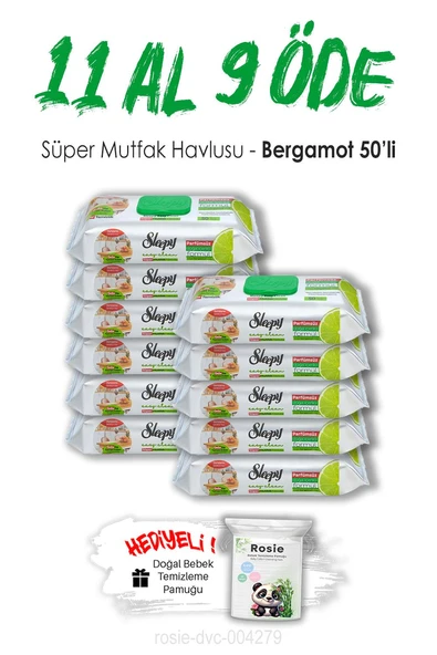 11 AL 9 ÖDE Sleepy Bergamotlu Süper Mutfak Havlusu 50'li ve ROSIE ürün görseli 1