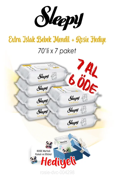 7 AL 6 ÖDE Extra Islak Bebek Havlusu 70'li ve ROSIE ürün görseli 1