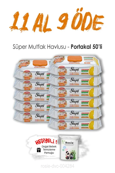11 AL 9 ÖDE Sleepy Portakallı Süper Mutfak Havlusu 50'li ve ROSIE ürün görseli 1