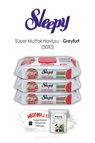 3 Adet Easy Clean Greyfurtlu Süper Mutfak Havlusu 50'li ve ROSIE ürün görseli 1