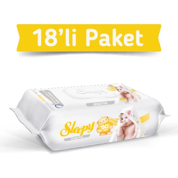 Sleepy Sensitive Islak Havlu Mendil 90'lı 18 Adet 1620 Yaprak ürün görseli 1
