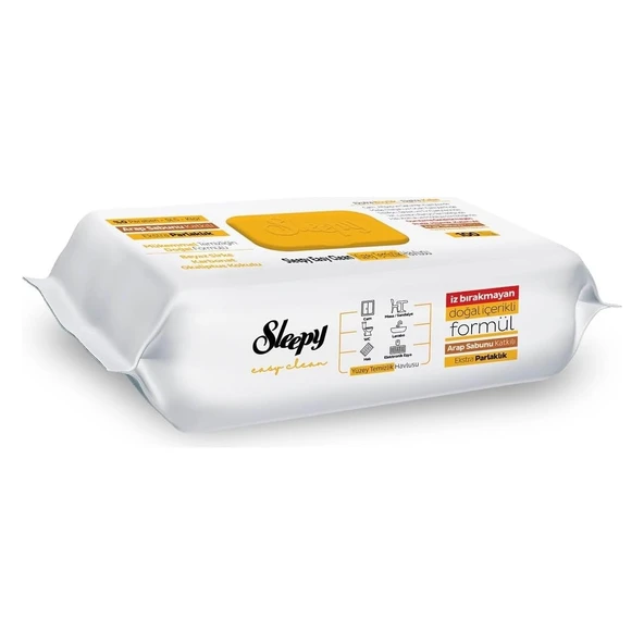 Sleepy Easy Clean Arap Sabunu Katkılı Yüzey Temizlik Havlusu 100 Yaprak ürün görseli 1