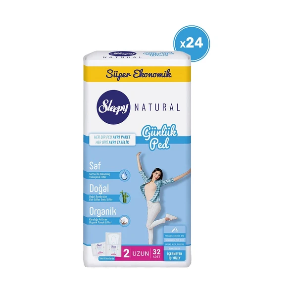 Sleepy Natural Günlük Ped Uzun 24X32=768 Adet Ped ürün görseli 1