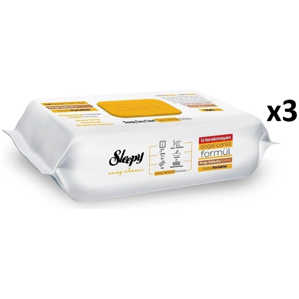 Sleepy Easy Clean Arap Sabunu Katkılı Yüzey Temizlik Havlusu 100X3=300 Yaprak ürün görseli 1