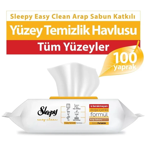 Sleepy Arap Sabunu Katkılı Yüzey Temizlik Havlusu 100 Adet ürün görseli 1