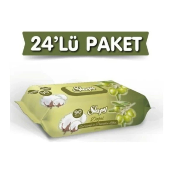 Sleepy Zeytinyağlı Islak Havlu 90'lı Islak Mendil, Havlu 24X90 2160 Yaprak ürün görseli 1