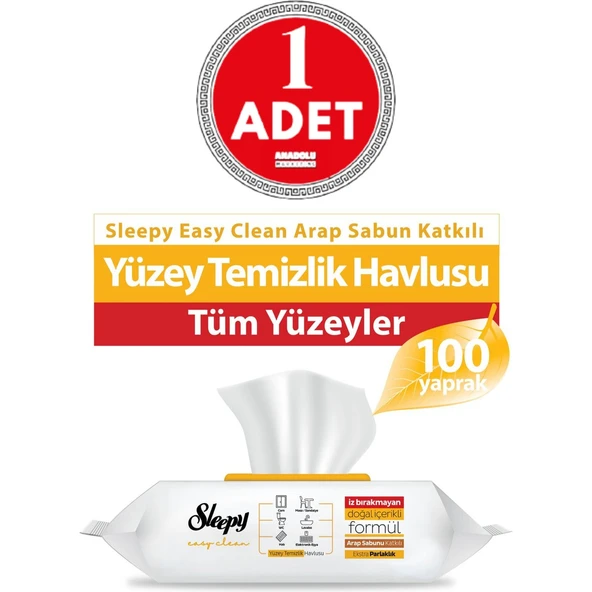 Sleepy Easy Clean Yüzey Temizlik Havlusu 100'lü ürün görseli 1