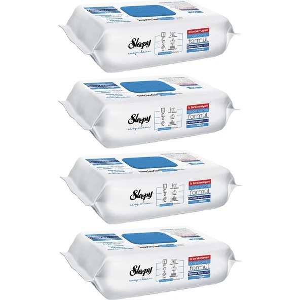 Sleepy Easy Clean Yüzey Temizlik Havlusu Çamaşır Suyu 4'lü Set 400 Yaprak ürün görseli 1