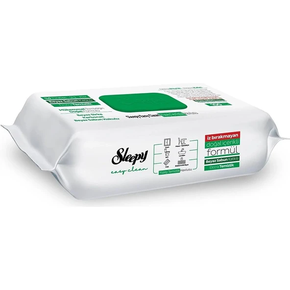 Sleepy Easy Clean Beyaz Sabun Katkılı Yüzey Temizlik Havlusu 3 Paket 300 Yaprak ürün görseli 1