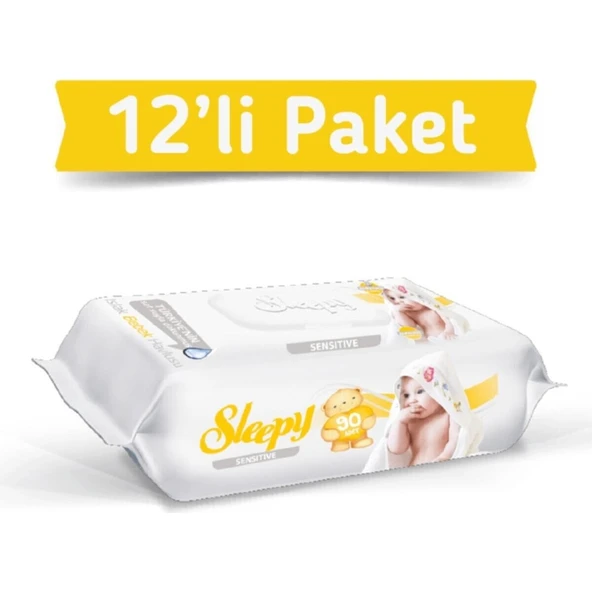 Sleepy Sensitive Islak Havlu Mendil 90'lı 12 Adet 1080 Yaprak ürün görseli 1