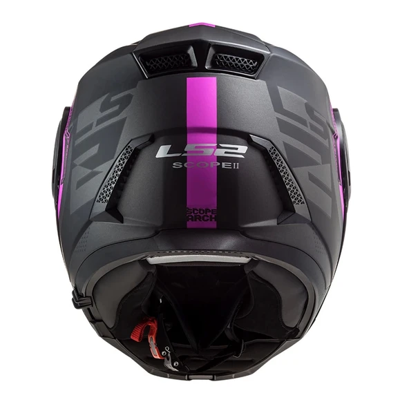 LS2 SCOPE 2 ARCH MAT TITANIUM-PEMBE ÇENE AÇILIR KASK - Resim 3