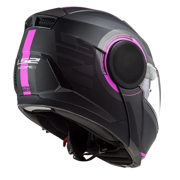 LS2 SCOPE 2 ARCH MAT TITANIUM-PEMBE ÇENE AÇILIR KASK - Resim 2