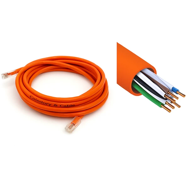 Cat 6 100M Rj45 Uçlu Jacklı Network Adsl Ethernet Kablosu Halojensiz Yüksek Performanslı ürün görseli 1