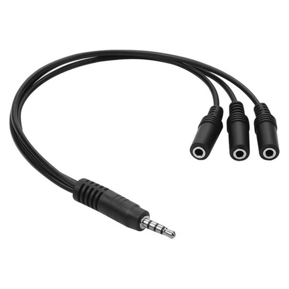 3.5 MM STEREO ERKEK 3 BOĞUM / 3X3.5 MM STEREO DİŞİ 5+1 KABLO ürün görseli 1