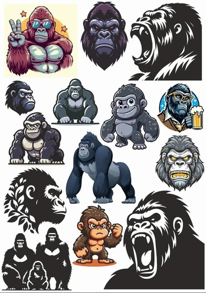 Goril Sticker Set ürün görseli 1