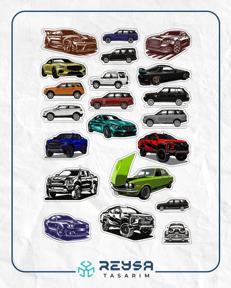 Arabalar Sticker Set ürün görseli 1