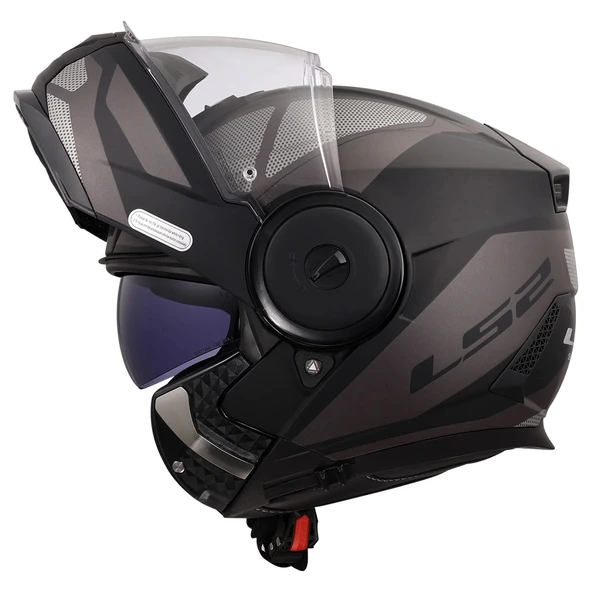 LS2 SCOPE 2 AXIS MAT SİYAH-TITANIUM ÇENE AÇILIR KASK - Resim 2