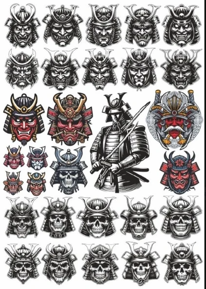Samurai Sticker Set ürün görseli 1