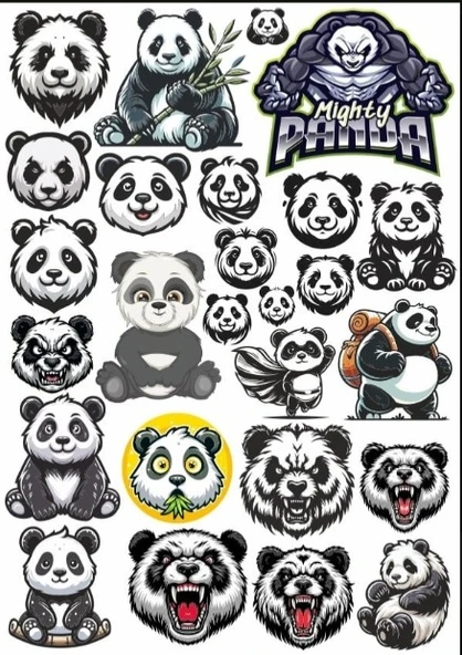 Panda Sticker Set 5 ürün görseli 1