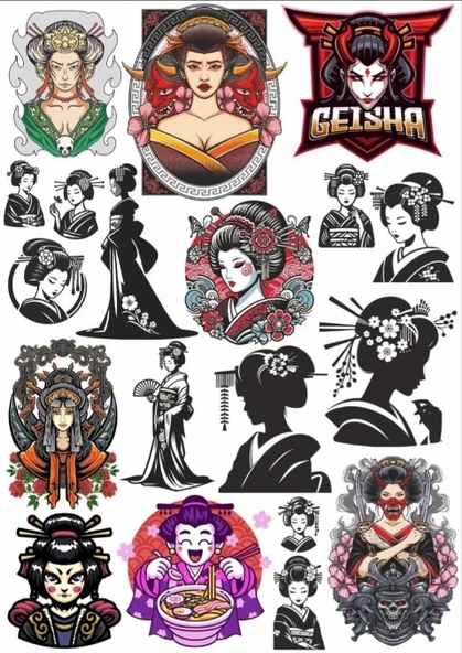 Geisha Sticker Set ürün görseli 1