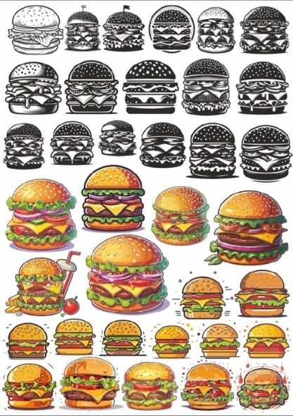 Hamburger Sticker Set ürün görseli 1
