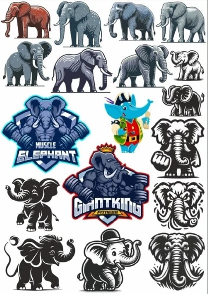 Fil Sticker Set 4 ürün görseli 1