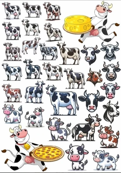 İnek ve Çiftlik Hayatı Sticker Set 2 ürün görseli 1