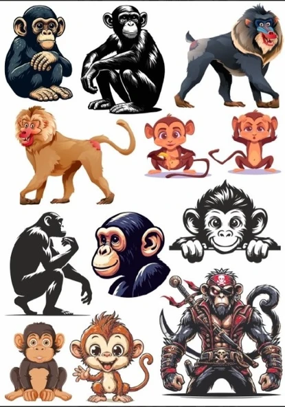 Maymun Sticker Set ürün görseli 1