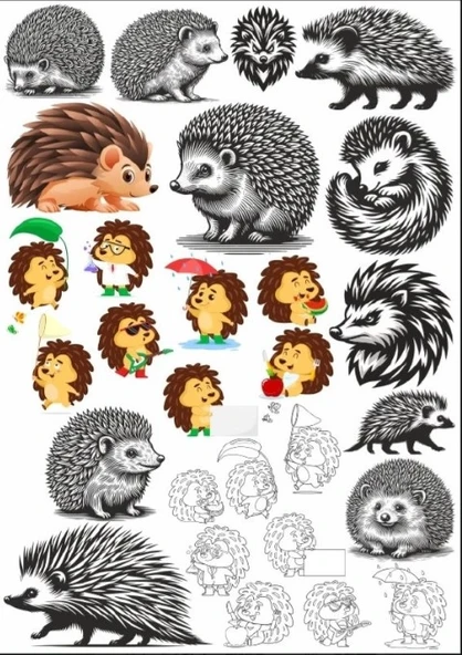 Kirpi Sticker Set ürün görseli 1