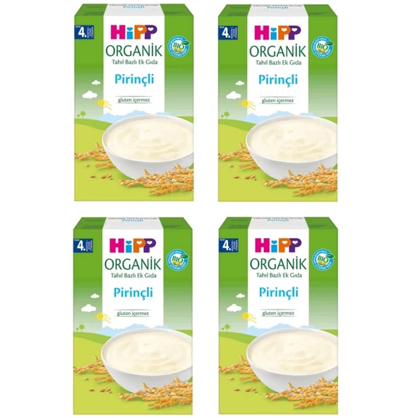 Hipp Organik Pirinçli Tahıl Bazlı 4+ Ay Kaşık Maması 200 gr 4 ADET ürün görseli 1