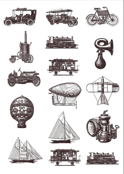Old Araçlar Sticker Set ürün görseli 1