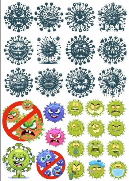 Virüs Sticker Set ürün görseli 1