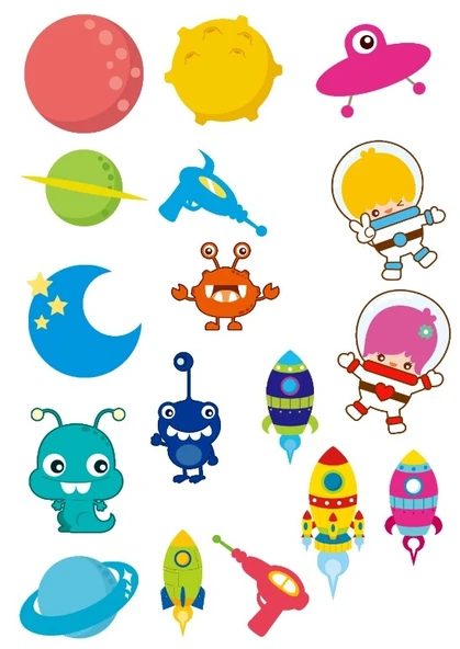 Uzay Sticker Set ürün görseli 1