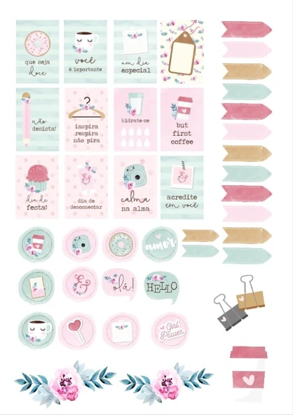 Pembe Planner Sticker Set ürün görseli 1