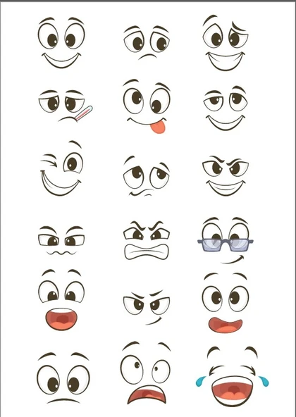 Yüz İfadeleri Sticker Set ürün görseli 1
