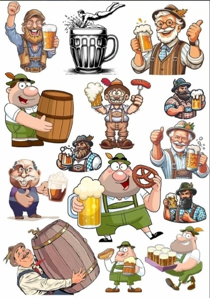 Biracı Adam Sticker Set ürün görseli 1