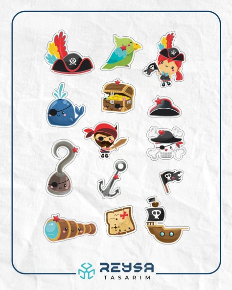 Korsan Sticker Set -1 ürün görseli 1
