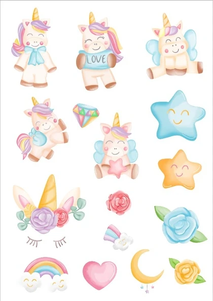 Unicorn Sticker Set ürün görseli 1