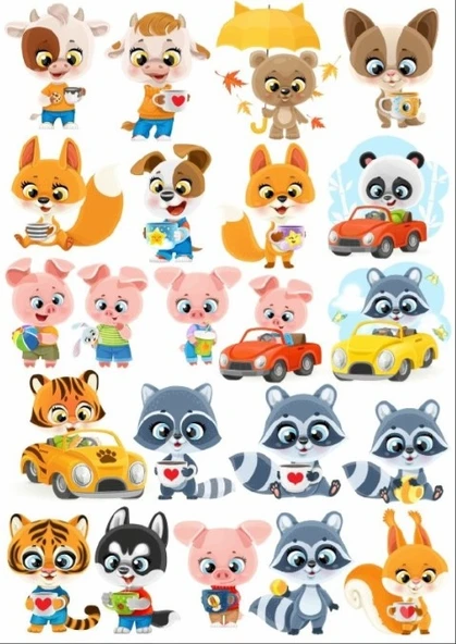 Sevimli Hayvanlar Sticker SEt ürün görseli 1