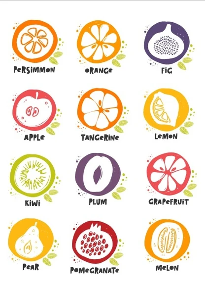 Meyveler Sticker SEt ürün görseli 1
