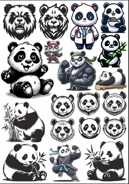 Panda Sticker Set 5 ürün görseli 1