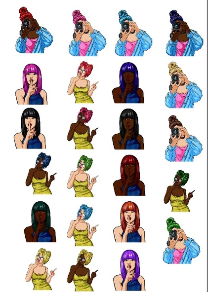 Renkli Kızlar Sticker Set ürün görseli 1