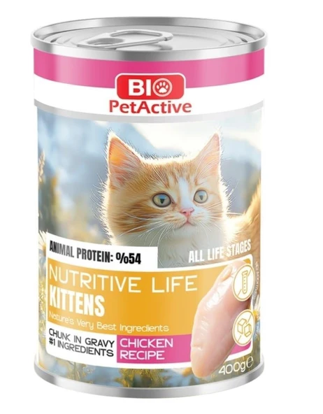 Bio PetActive Nutritive Life Tavuklu Yavru Kedi Konservesi 400 Gr ürün görseli 1