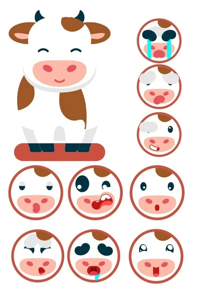 İnek Sticker Set ürün görseli 1
