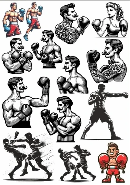 Boksör Sticker Set ürün görseli 1