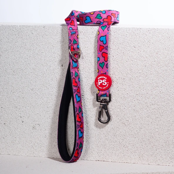 Pawstar Hearts Köpek Gezdirme Kayışı 120 cm x 2 cm ürün görseli 1